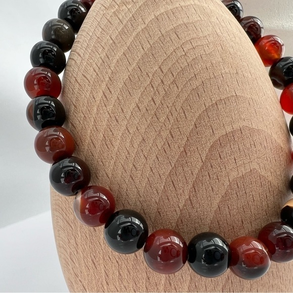 AUTUMN Colored Agate Beaded Stretch Bracelet - Picture 3 of 14